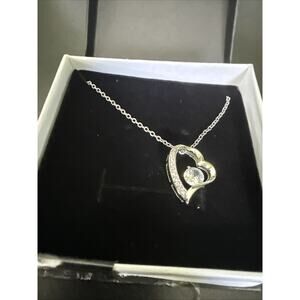 Silver Heart Necklace 22”